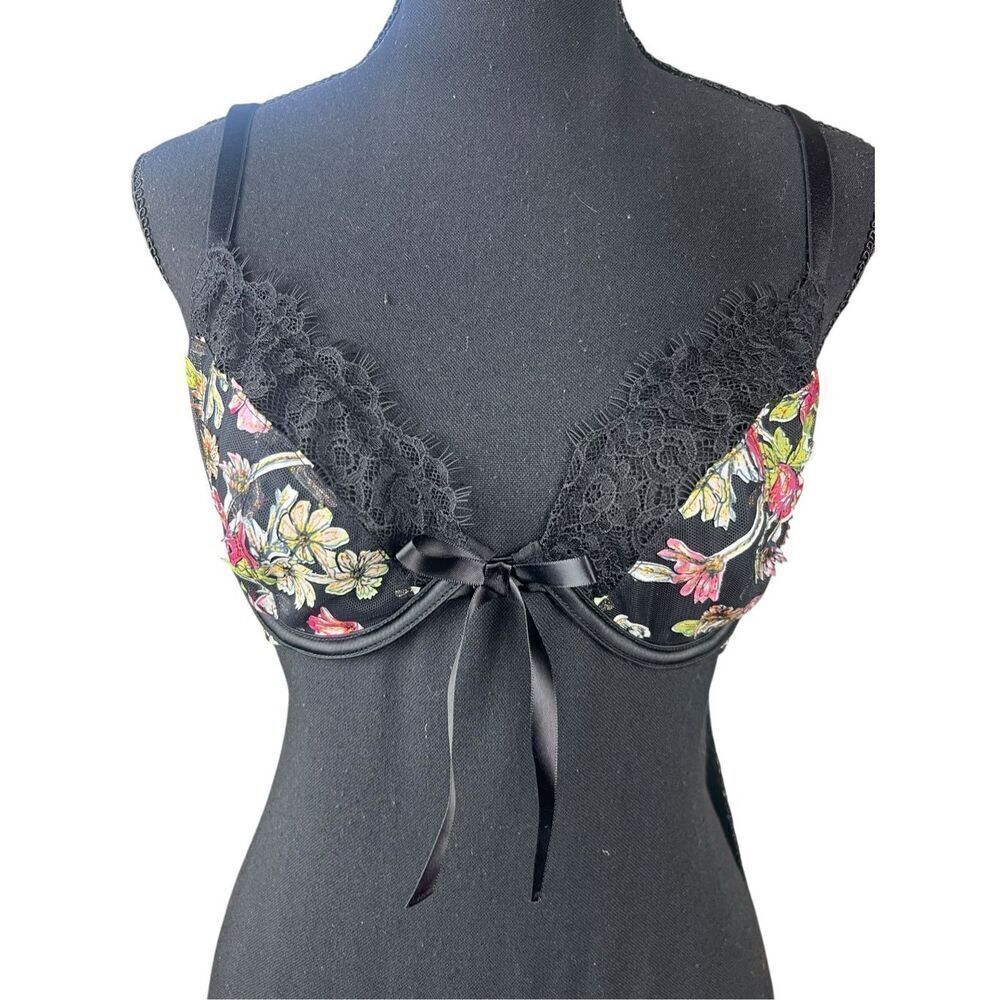 Victoria's Secret Dream Angels Underwire Unlined Low Cut Demi Bra Black 36C
